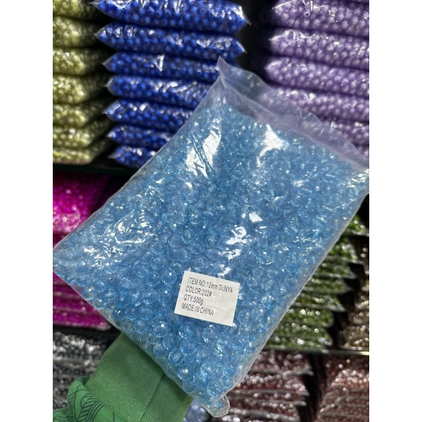 10 MM ŞEFFAF DÜNYA ÇANTA BONCUĞU (500 GRAM)