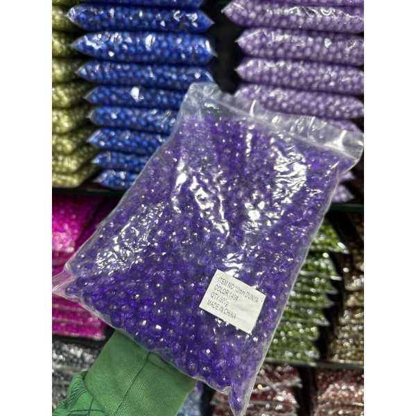 10 MM ŞEFFAF DÜNYA ÇANTA BONCUĞU (500 GRAM)