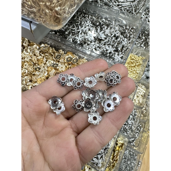 METAL GÜMÜŞ BONCUK KAPAĞI (50 gram)