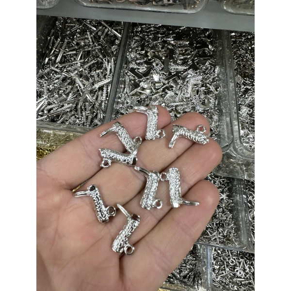 METAL GÜMÜŞ TOPUKLU AYAKKABI (50 gram)