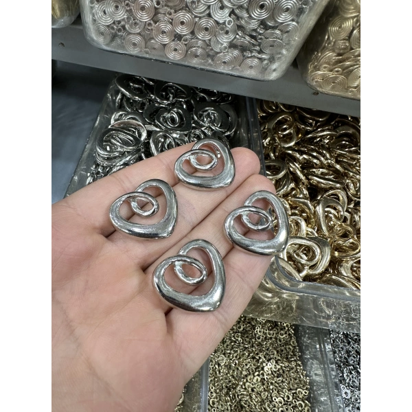 METAL GÜMÜŞ KALP (50 gram)