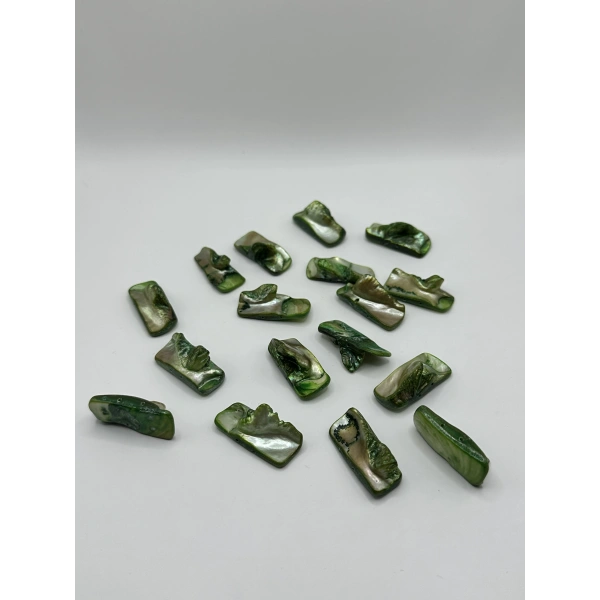 DOĞAL YEŞİL SEDEF BONCUK (25 GRAM - 8 ADET)