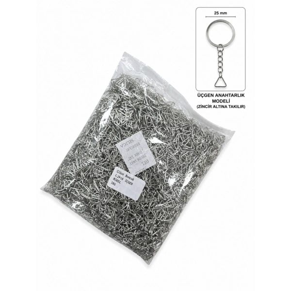 1.2×10 mm Üçgen Anahtarlık Aparatı Nikel Renk 1 Kg | Zincir Altı Bağlantı Aparatı