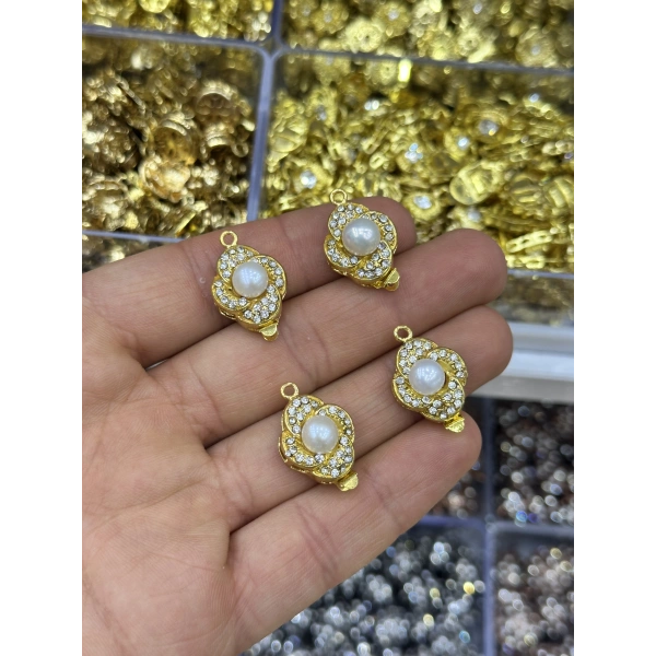 Taşlı İnci Mıknatıslı Kolye ve Bileklik Kapama – Adet