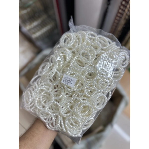 4 cm Krem İnci Halka – Nikah Şekeri ve Süsleme İncisi 500 Gr