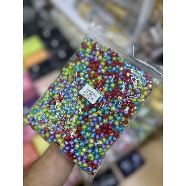 8 mm Mix Küp Boncuk 500 Gram