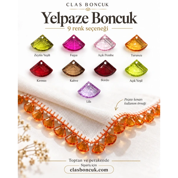 Fuşya Akrilik Yelpaze Boncuk 500 Gram