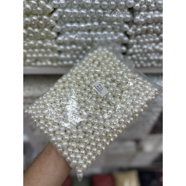 10 mm Krem Cam İnci (1 Kg)