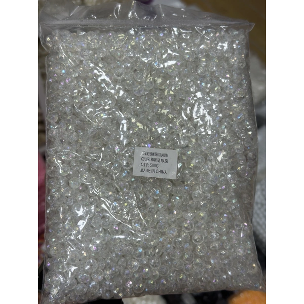 8 mm janjanlı akrilik boncuk