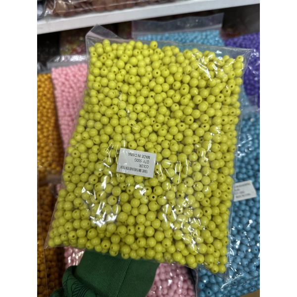 8 mm Renkli Akrilik Boncuk (500 gram)