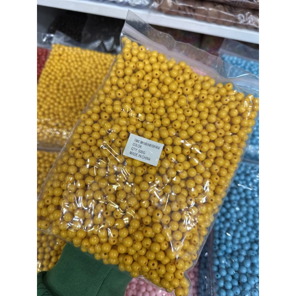 8 mm Renkli Akrilik Boncuk (500 gram)