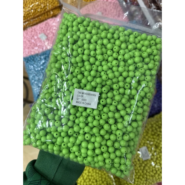 8 mm Renkli Akrilik Boncuk (500 gram)