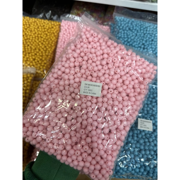 8 mm Renkli Akrilik Boncuk (500 gram)