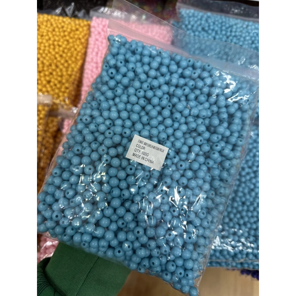 8 mm Renkli Akrilik Boncuk (500 gram)