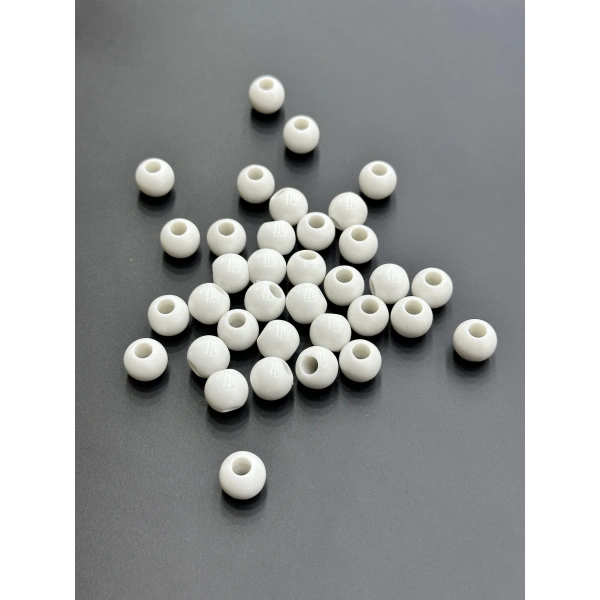 12 MM Akrilik Beyaz Boncuk 500 Gram