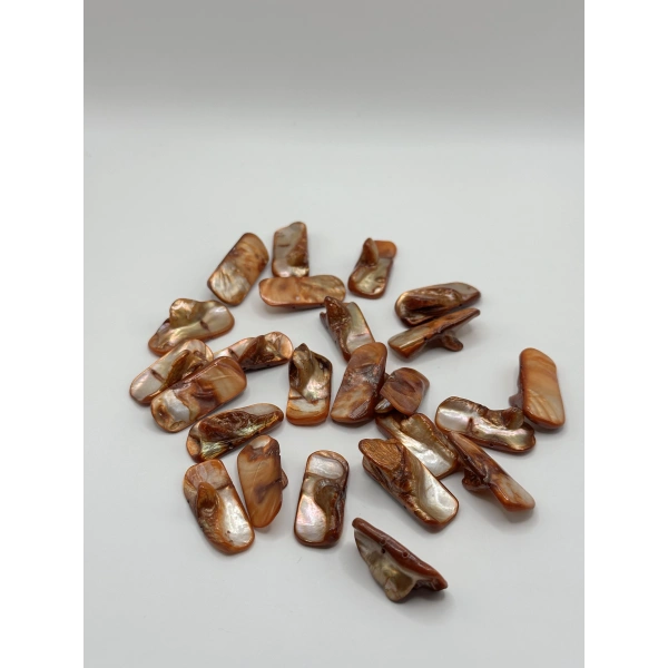 DOĞAL KOYU KAREMEL SEDEF BONCUK (25 GRAM - 8 ADET)