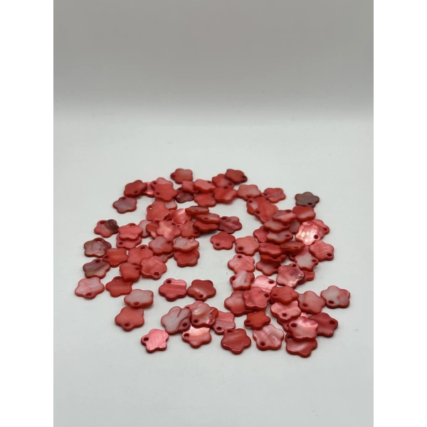 DOĞAL KIRMIZI ÇİÇEK SEDEF (25 GRAM - 50 ADET)