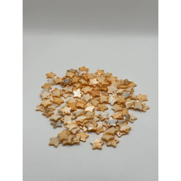 DOĞAL TURUNCU SEDEF YILDIZ BONCUK (25 GRAM - 65 adet)