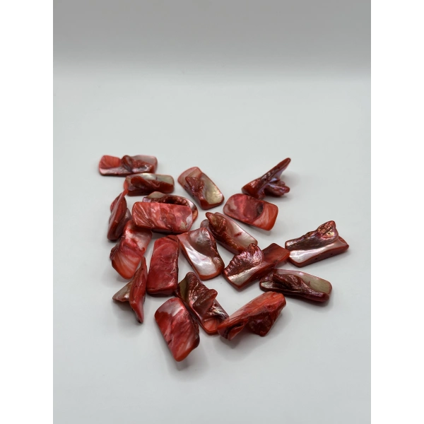 DOĞAL KIRMIZI SEDEF BONCUK (25 GRAM - 8 ADET)