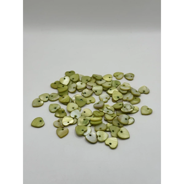 DOĞAL YEŞİL KALP SEDEF (25 GRAM - 55 ADET)