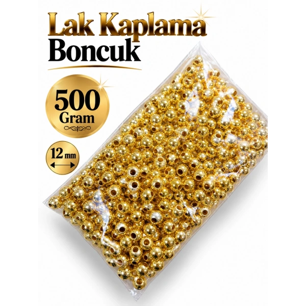 12 mm Lak Kaplama Boncuk 500 Gram