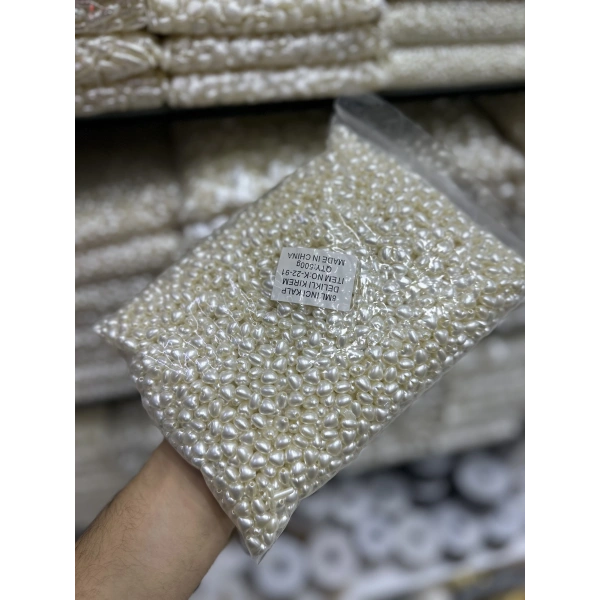 Lüks 8 mm Kalp Şekilli Barok İnci Boncuk - 500 Gram