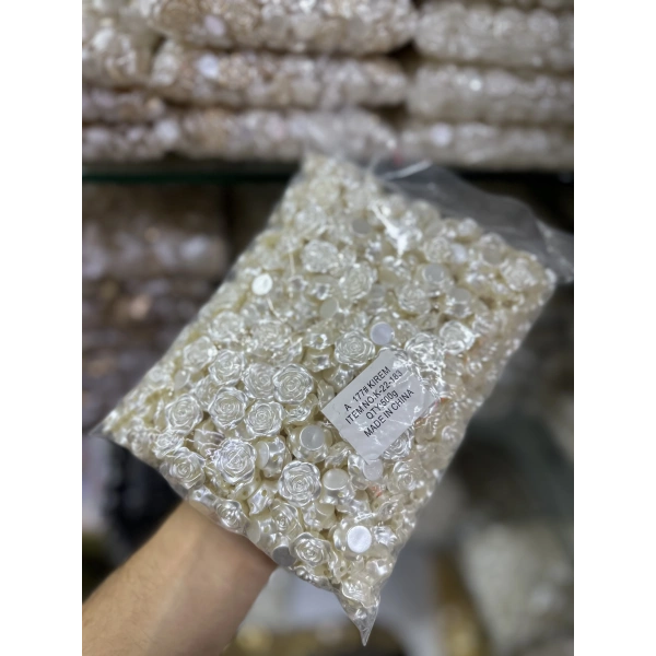 Lüks Büyük Gül Şekilli Barok İnci Boncuk - 500 Gram