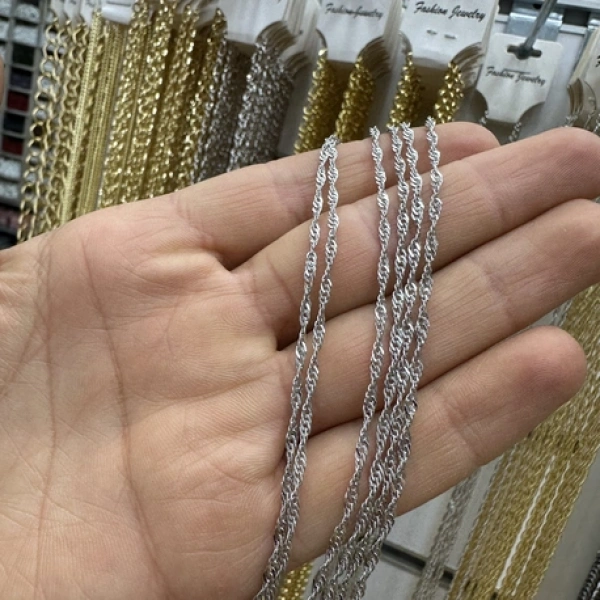 RODYUM KAPLAMA ZİNCİR 1 METRE