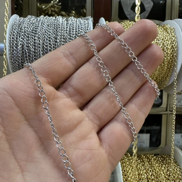 RODYUM KAPLAMA ZİNCİR 1 METRE