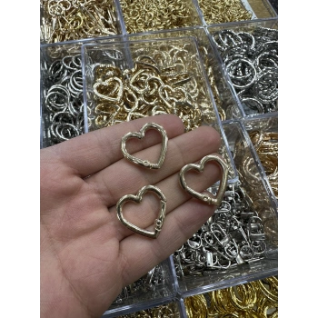 Roz Kalp Çanta Klipsi