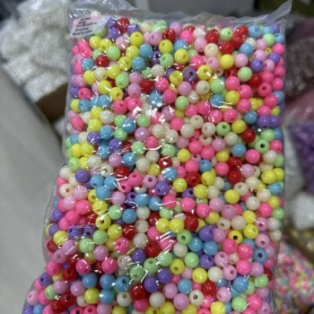 8 mm renkli boncuk (500 gr)