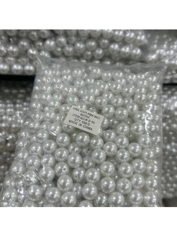 14 mm beyaz lüx inci (500 gr)