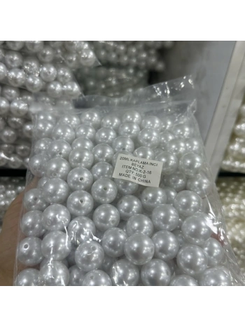 20 mm beyaz lüx inci ( 500 gram)