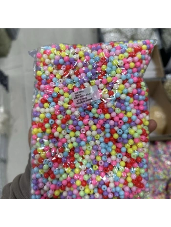 6 mm renkli boncuk (500 gr)