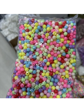 8 mm renkli boncuk (500 gr)