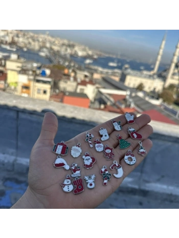 Karışık yılbaşı charm (100 adet)