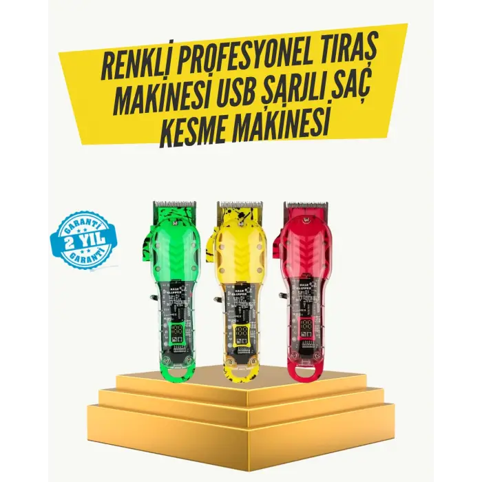 . Sessiz Motorlu Titanyum Bıçaklı Saç ve Sakal Kesme Makinesi