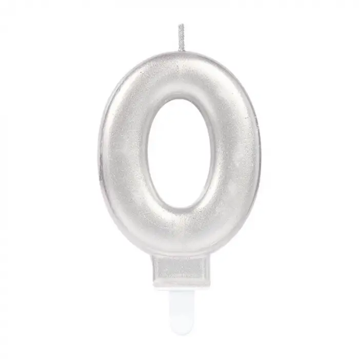 0 Rakam Mum Gümüş Renk