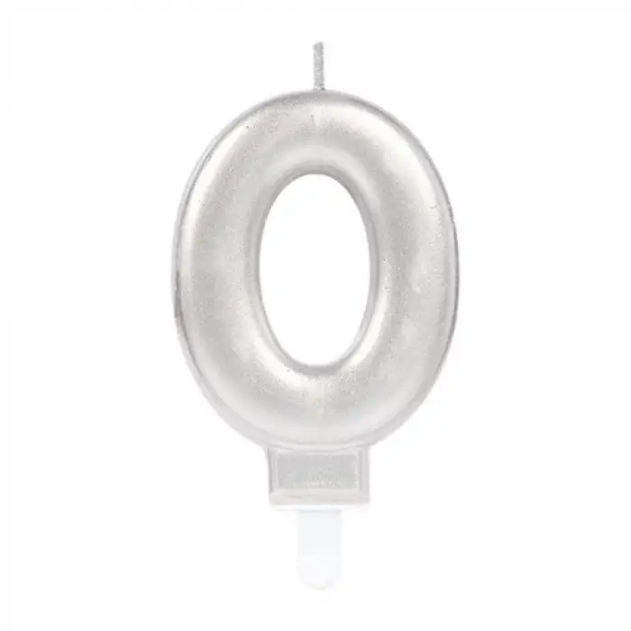 0 Rakamı Mum Gümüş Renk