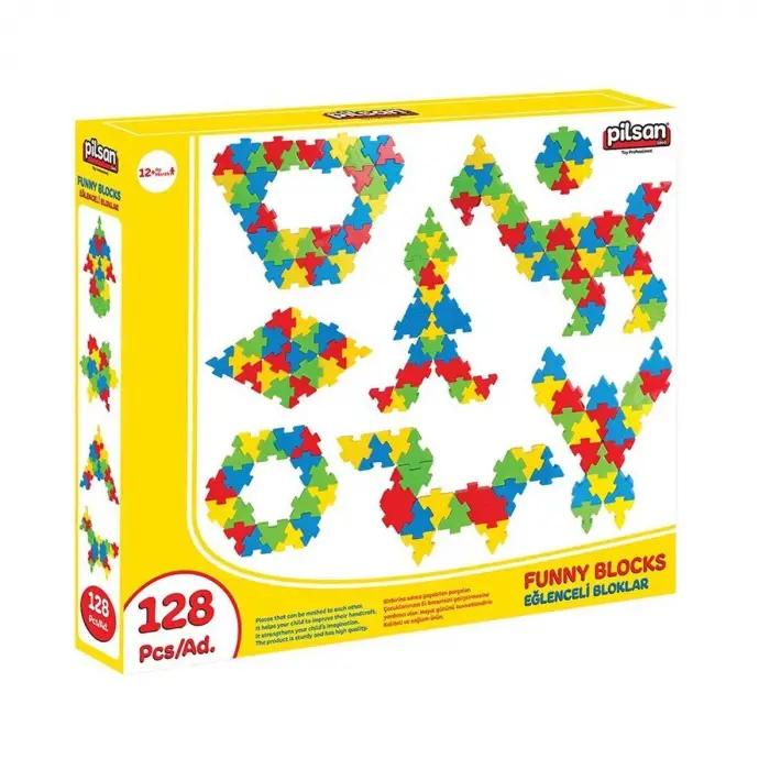 03 298 Eğlenceli Bloklar 128 Parça -Pilsan Oyuncak