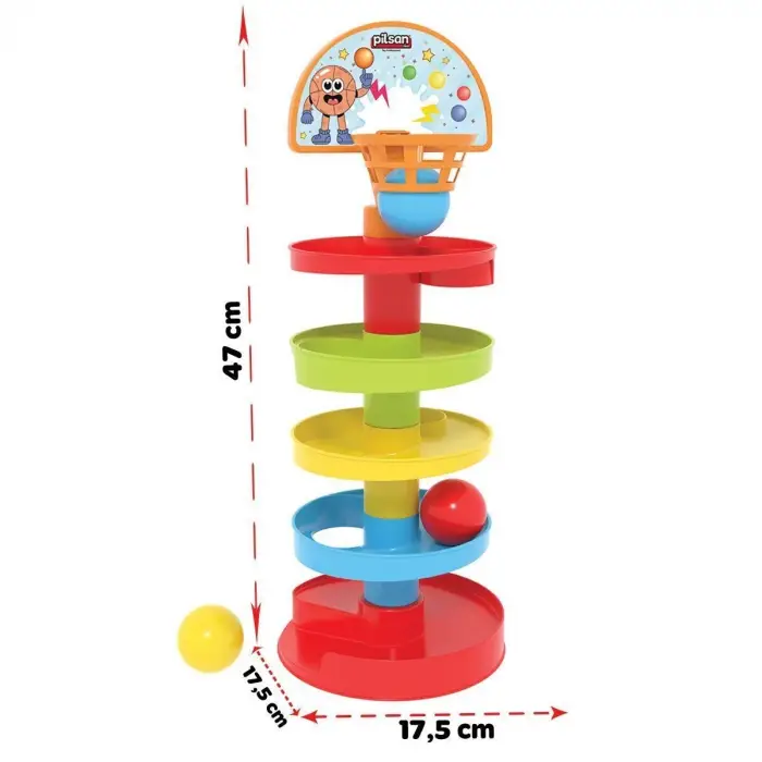03 653 Basketli Çıngıraklı Top Oyunu -Pilsan Oyuncak