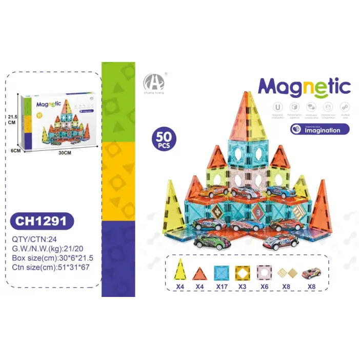 03-CH1291 5,5 CM MANYETİK BLOKLAR 50 PCS