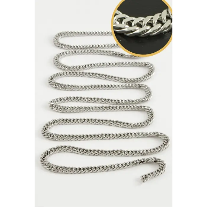 0,5 mm Gümüş Renkli Çelik Zincir 1 Metre