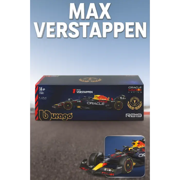 1:24 Formula 1 Oracle Red Bull RB19 F1 Model Araba Max Verstappen