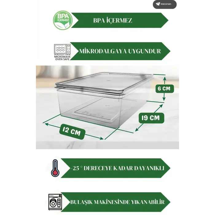 10 Adet 2 Lt. 10 Adet 1 Lt Kendinden Kapaklı Derin Dondurucuya Uygun Buzluk Saklama Kabı Düzenleyici