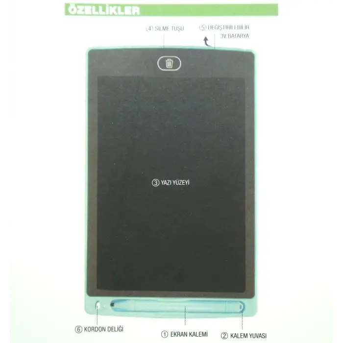 10 Inch LCD Kırmızı Yazı Tahtası