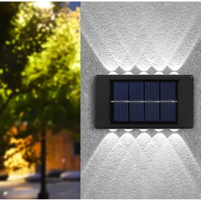 10 Ledli Solar Bahçe Dış Mekan Duvar Aydınlatması 2li Set