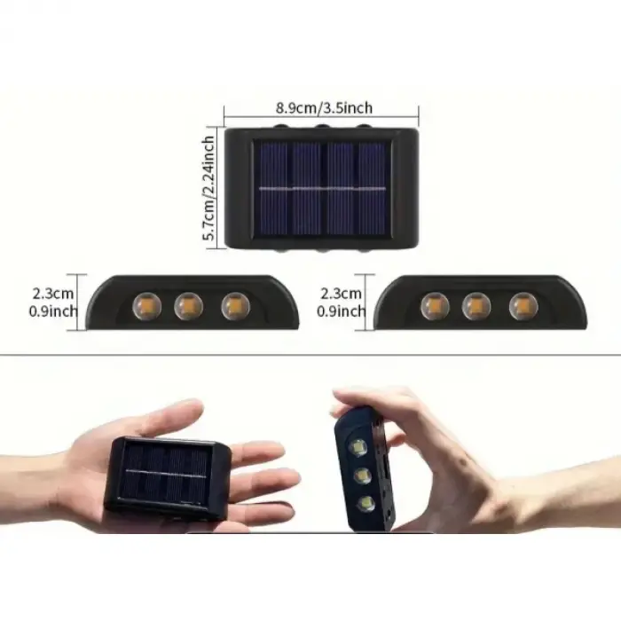 10 Ledli Solar Bahçe Dış Mekan Duvar Aydınlatması 2li Set