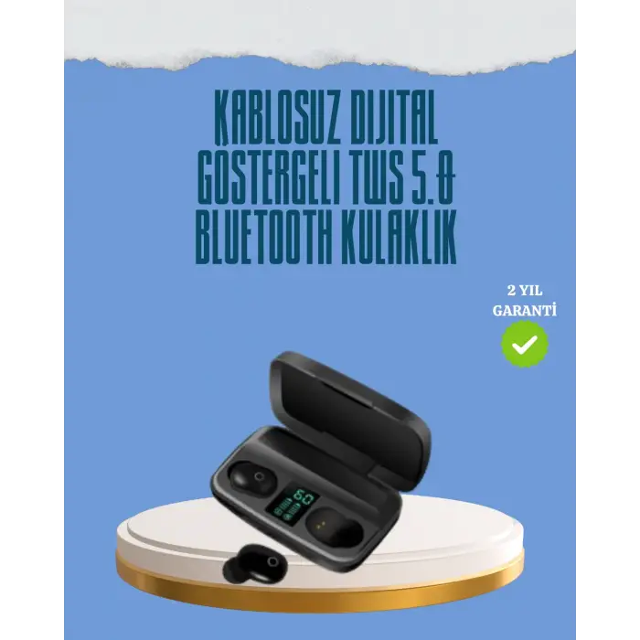 10 Metre Çekim Mesafeli Hafif Tasarımlı Bluetooth Kulaklık ve Şarj Kutusu Seti