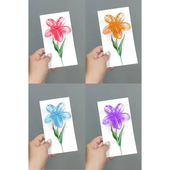 100 Adet Simli Renkli Lotus Toka 8 cm Kına Seti